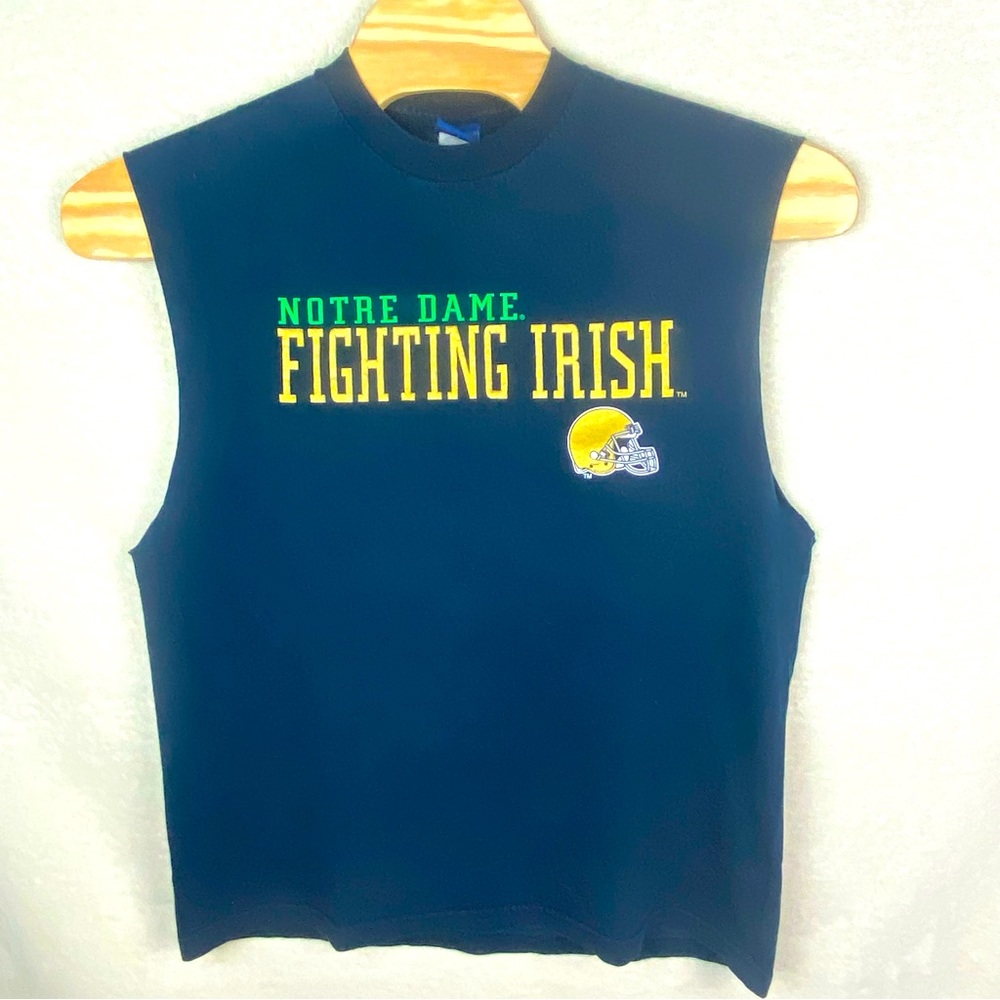 Vintage Champs Sports Notre Dame Fighting Irish Tank Top Muscle Cut Off Sz‎ Lg